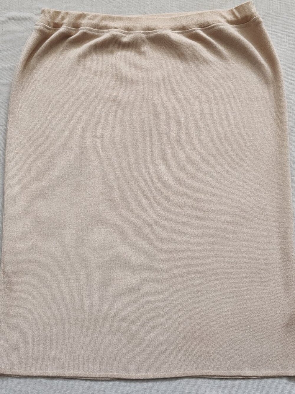 Ming Wang Gold Metallic Shimmer Knit Pencil Skirt Size L Pull On